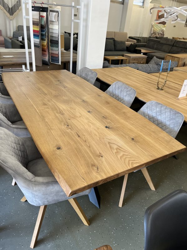 ESSTISCH Eichentisch 200/100/75 cm Wildeiche massiv Holz Schwarz