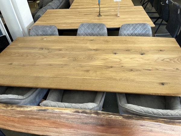ESSTISCH Eichentisch 200/100/75 cm Wildeiche massiv Holz Schwarz – Bild 3
