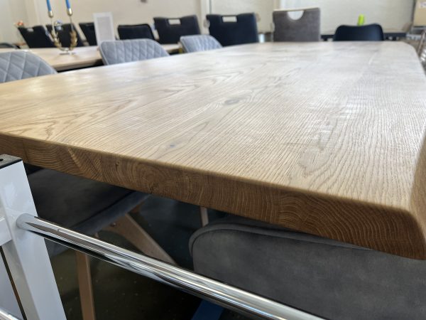 ESSTISCH Eichentisch 200/100/75 cm Wildeiche massiv Holz Schwarz – Bild 5