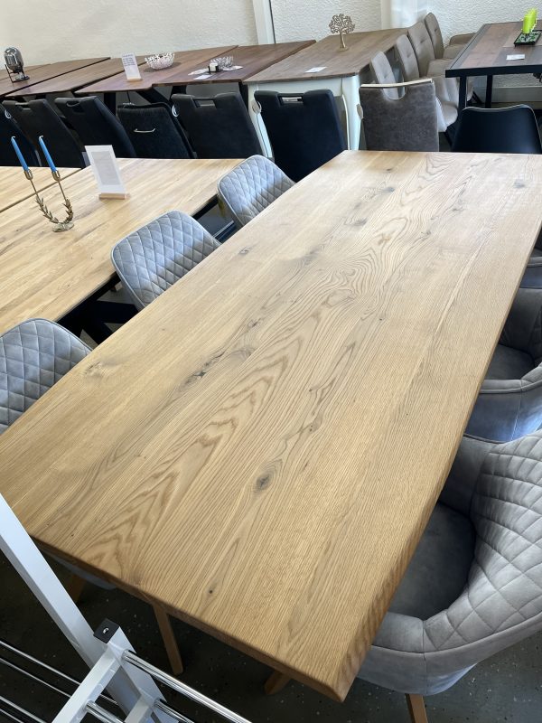 ESSTISCH Eichentisch 200/100/75 cm Wildeiche massiv Holz Schwarz – Bild 2