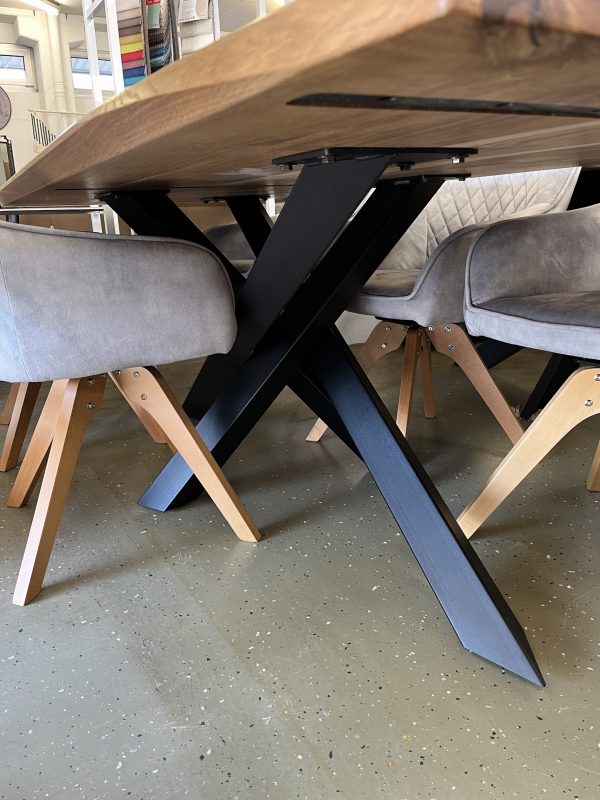ESSTISCH Eichentisch 200/100/75 cm Wildeiche massiv Holz Schwarz – Bild 7