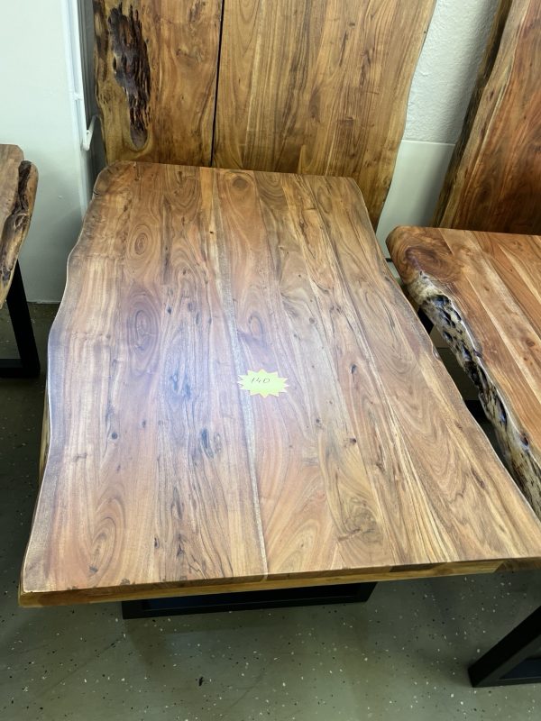 Esstisch Tisch + Massivholz Akazie + 140x90 cm Baumkanten Tische – Bild 3