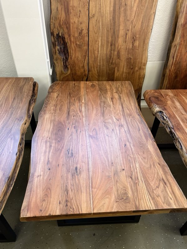Esstisch Tisch + Massivholz Akazie + 140x90 cm Baumkanten Tische – Bild 13