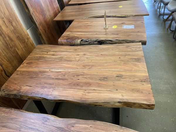 Esstisch Tisch + Massivholz Akazie + 140x90 cm Baumkanten Tische – Bild 12
