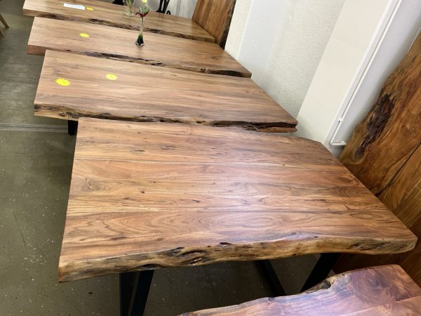 Esstisch Tisch + Massivholz Akazie + 140x90 cm Baumkanten Tische – Bild 11