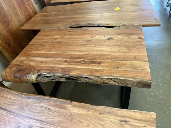 Esstisch Tisch + Massivholz Akazie + 140x90 cm Baumkanten Tische – Bild 8