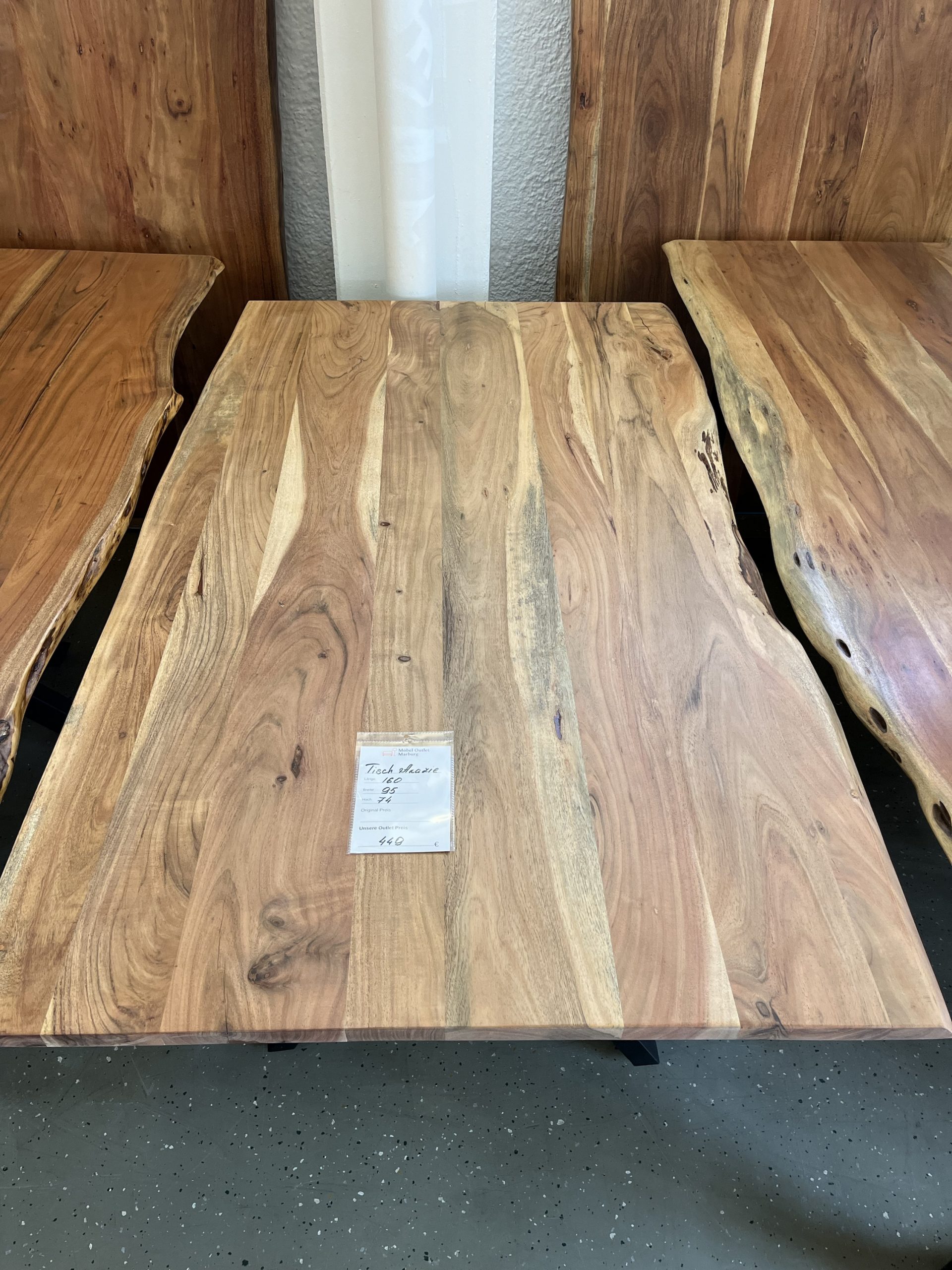 Esstisch Tisch + Massivholz Akazie + Designer Gestell 220x100 cm – Bild 8