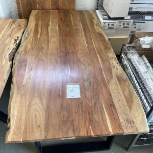 Esstisch Tisch + Massivholz Akazie + Designer Gestell 220x100 cm