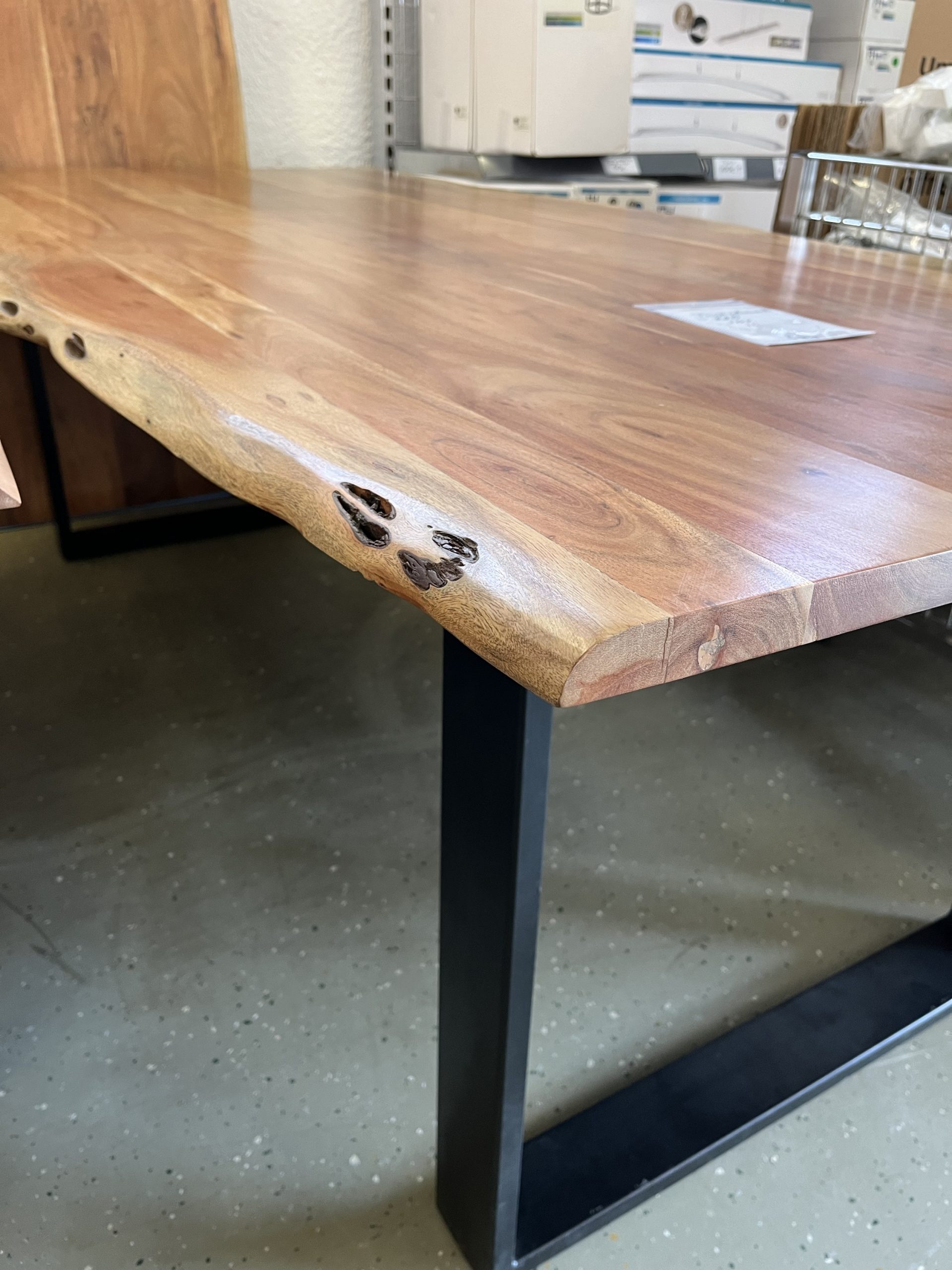 Esstisch Tisch + Massivholz Akazie + Designer Gestell 220x100 cm – Bild 3