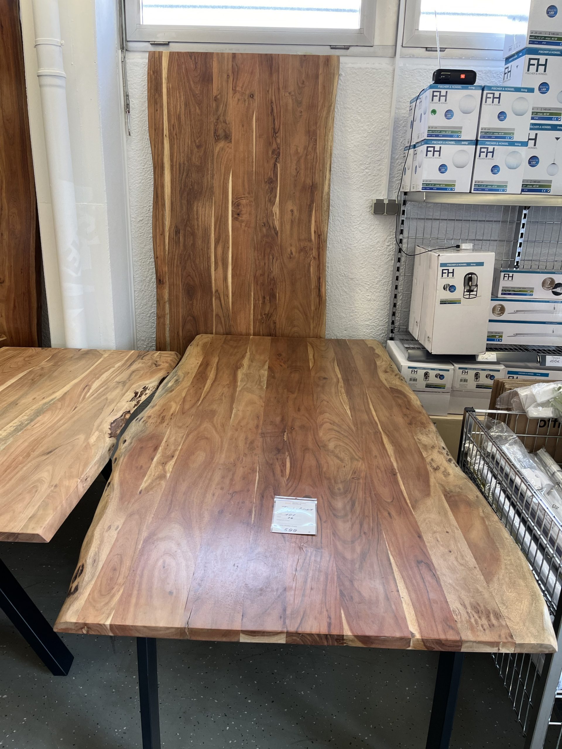 Esstisch Tisch + Massivholz Akazie + Designer Gestell 220x100 cm – Bild 2