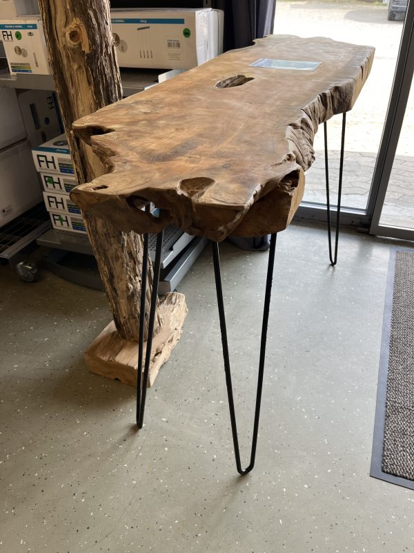 Konsolentisch aus massivem Teakwurzelholz 150x42x84cm – Bild 4