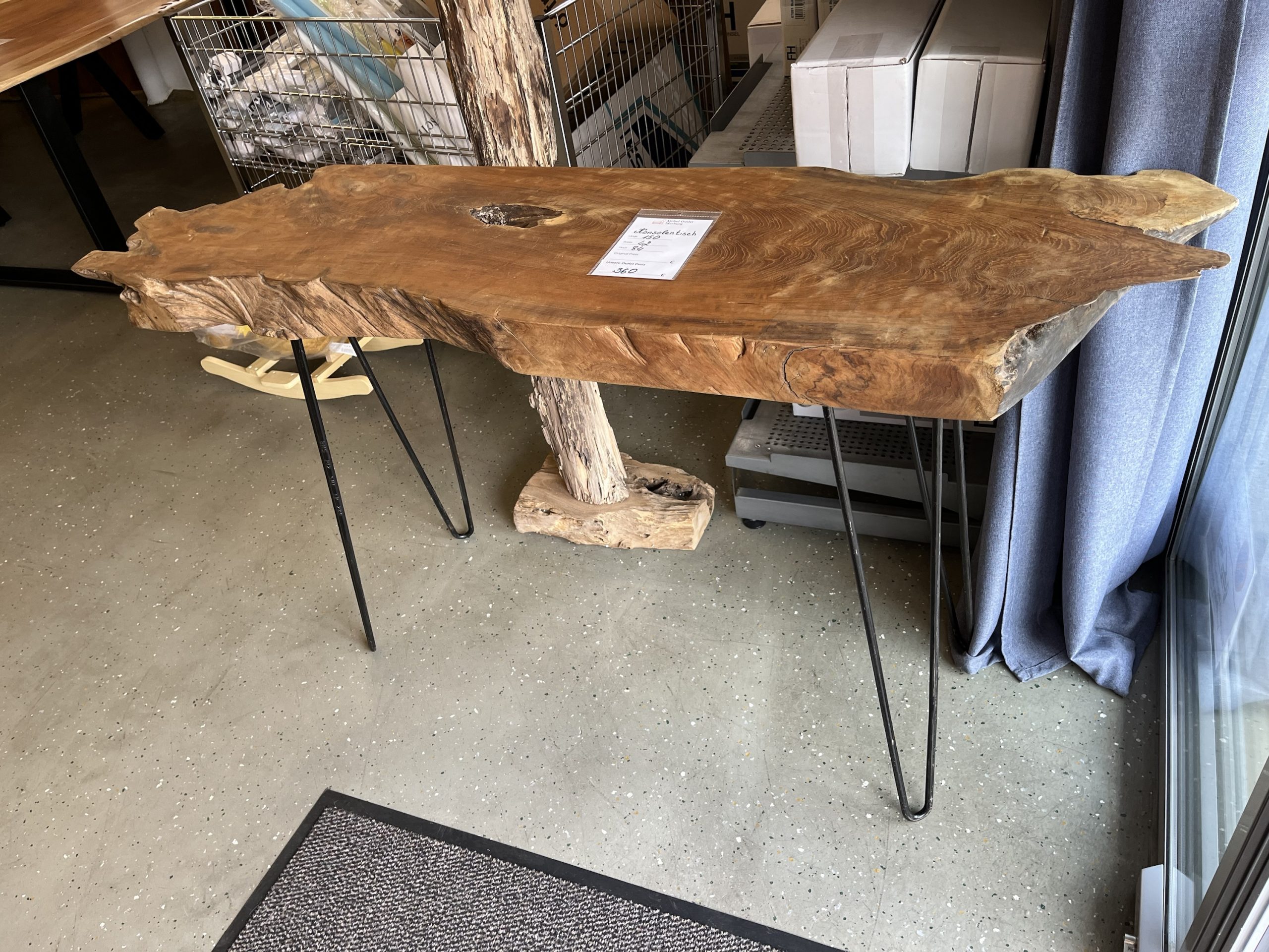 Konsolentisch aus massivem Teakwurzelholz 150x42x84cm – Bild 3