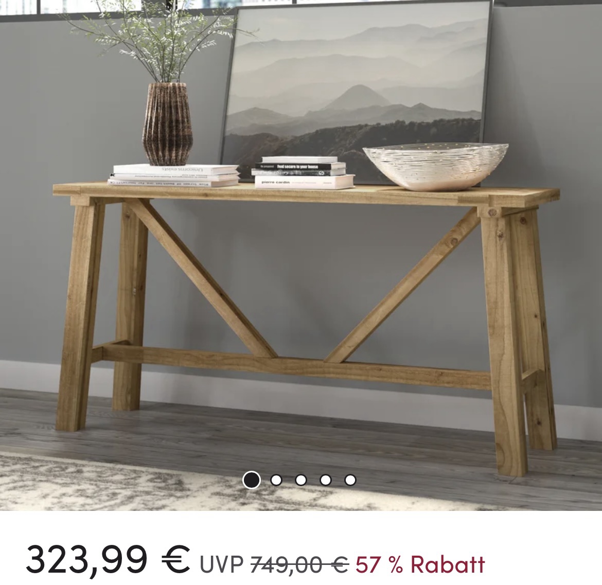 Konsolentisch Konsolen Massiv Holztisch
150×77 cm – Bild 14