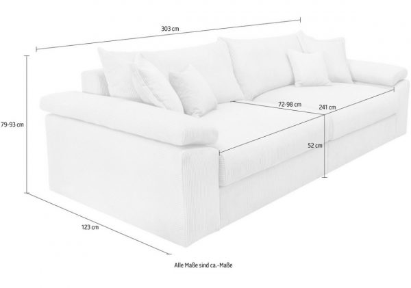 Big-Sofa Wohnlandschaft XXL Mega Sofa
+ Hocker in Cord – Bild 6