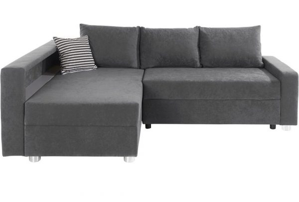 Ecksofa Schlafsofa L-Form inklusive Bettfunktion, Federkern LED Beleuchtung – Bild 2