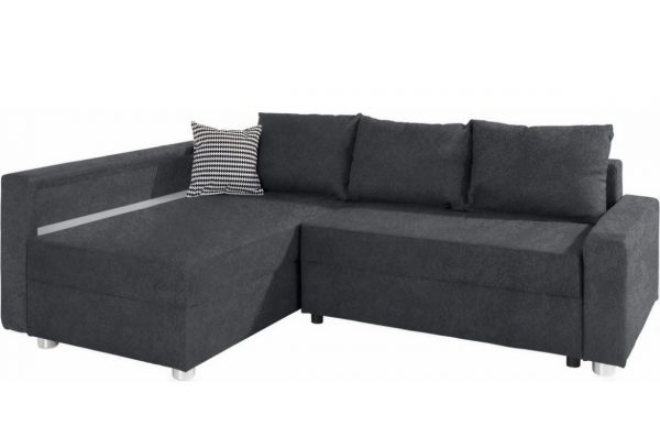 Ecksofa Schlafsofa L-Form inklusive Bettfunktion, Federkern LED Beleuchtung – Bild 3