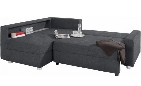 Ecksofa Schlafsofa L-Form inklusive Bettfunktion, Federkern LED Beleuchtung – Bild 5