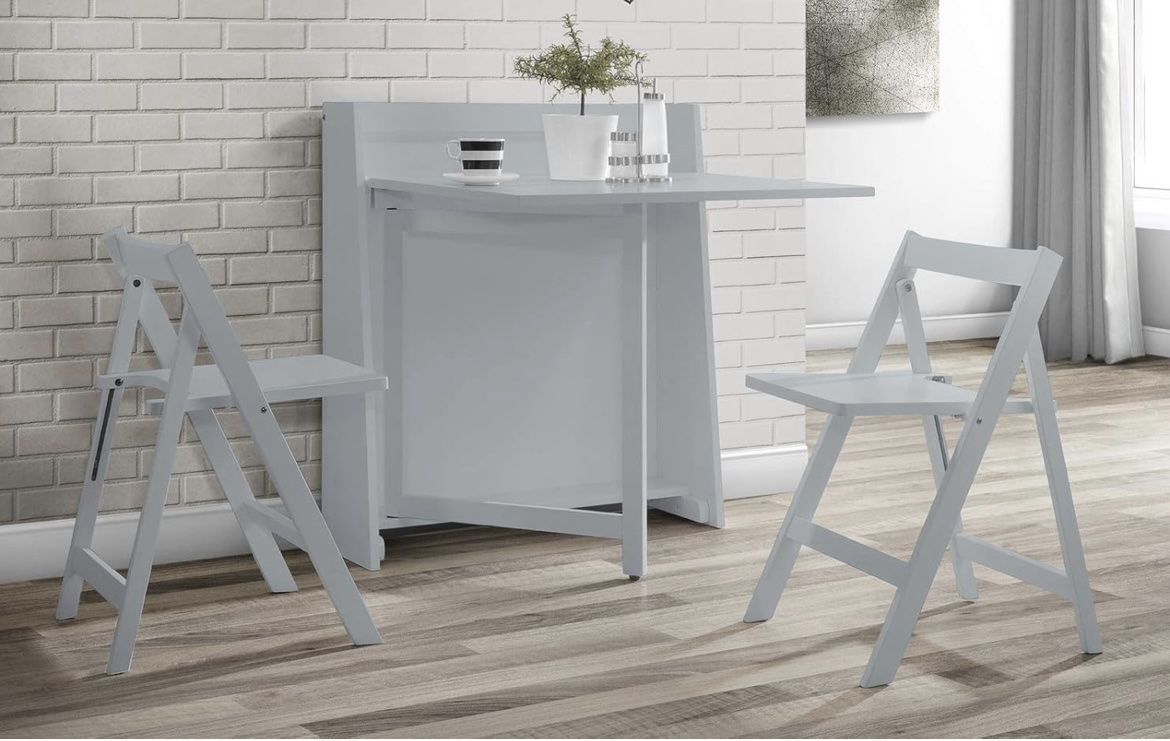 Tisch mit Stühle Das kompakte Esszimmer-Set in hellgrau Neu !