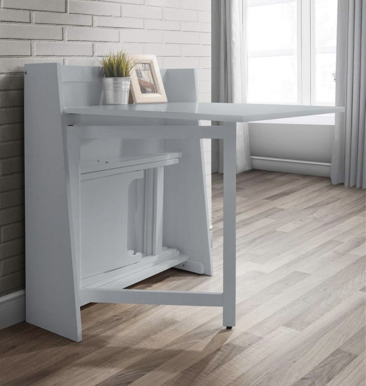 Tisch mit Stühle Das kompakte Esszimmer-Set in hellgrau Neu ! – Bild 3