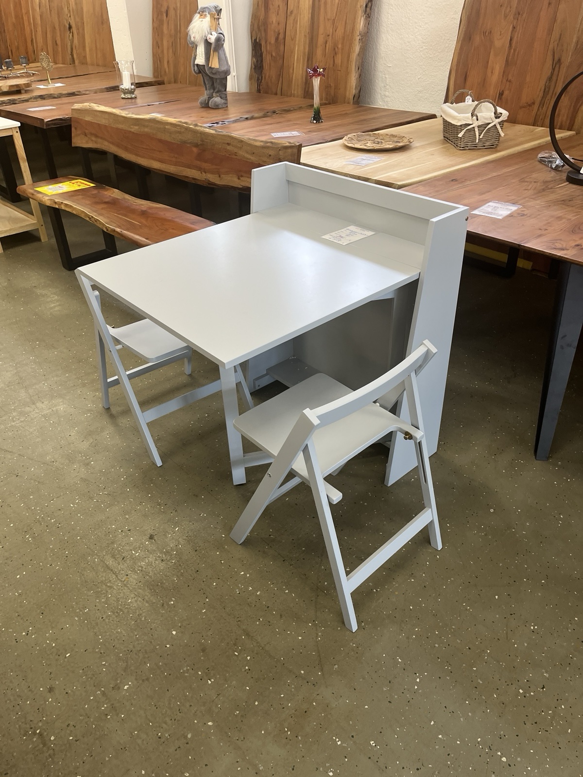 Tisch mit Stühle Das kompakte Esszimmer-Set in hellgrau Neu ! – Bild 6