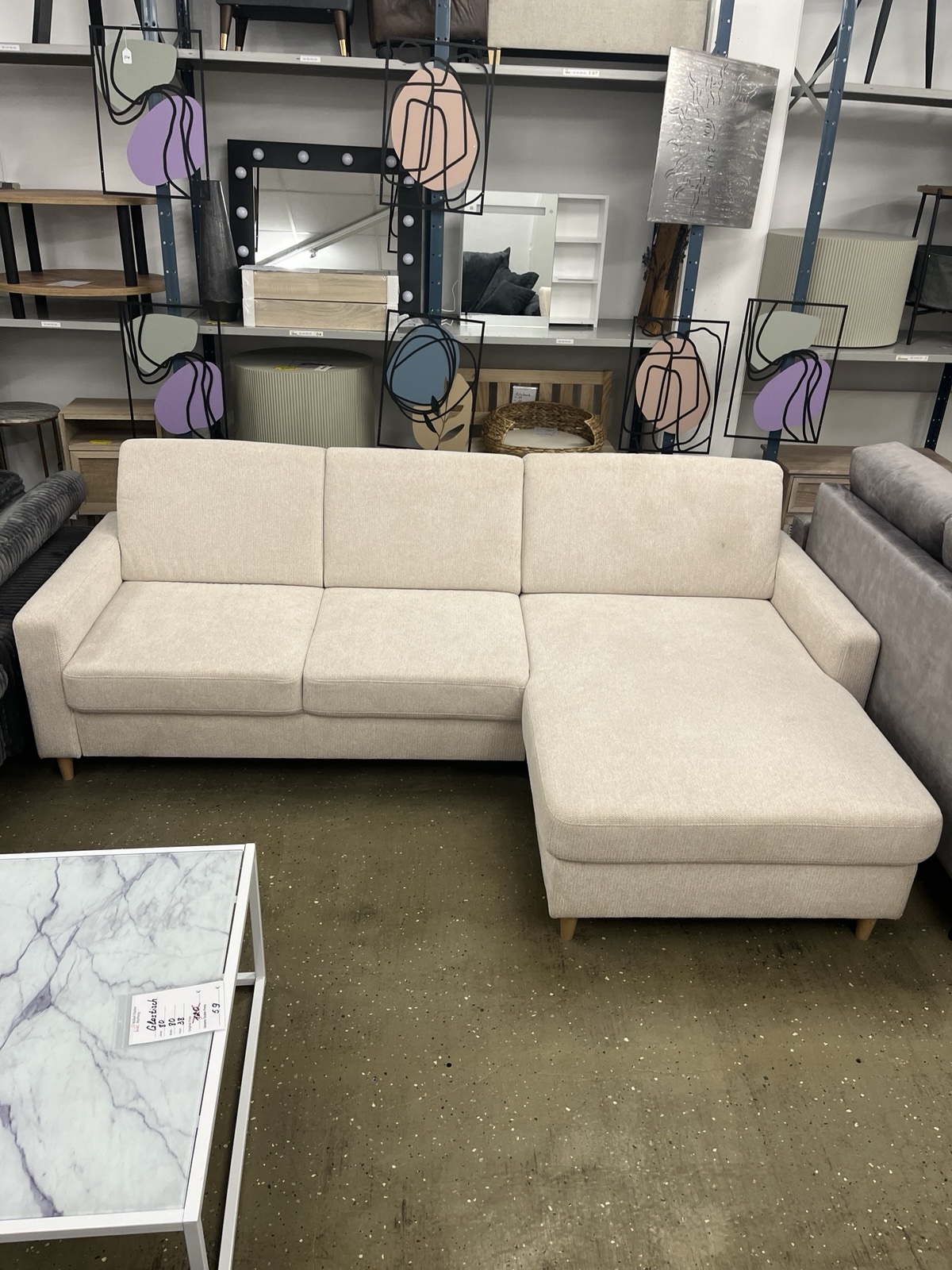 Ecksofa mit Holzfüßen Récamiere links und rechts montierbar !