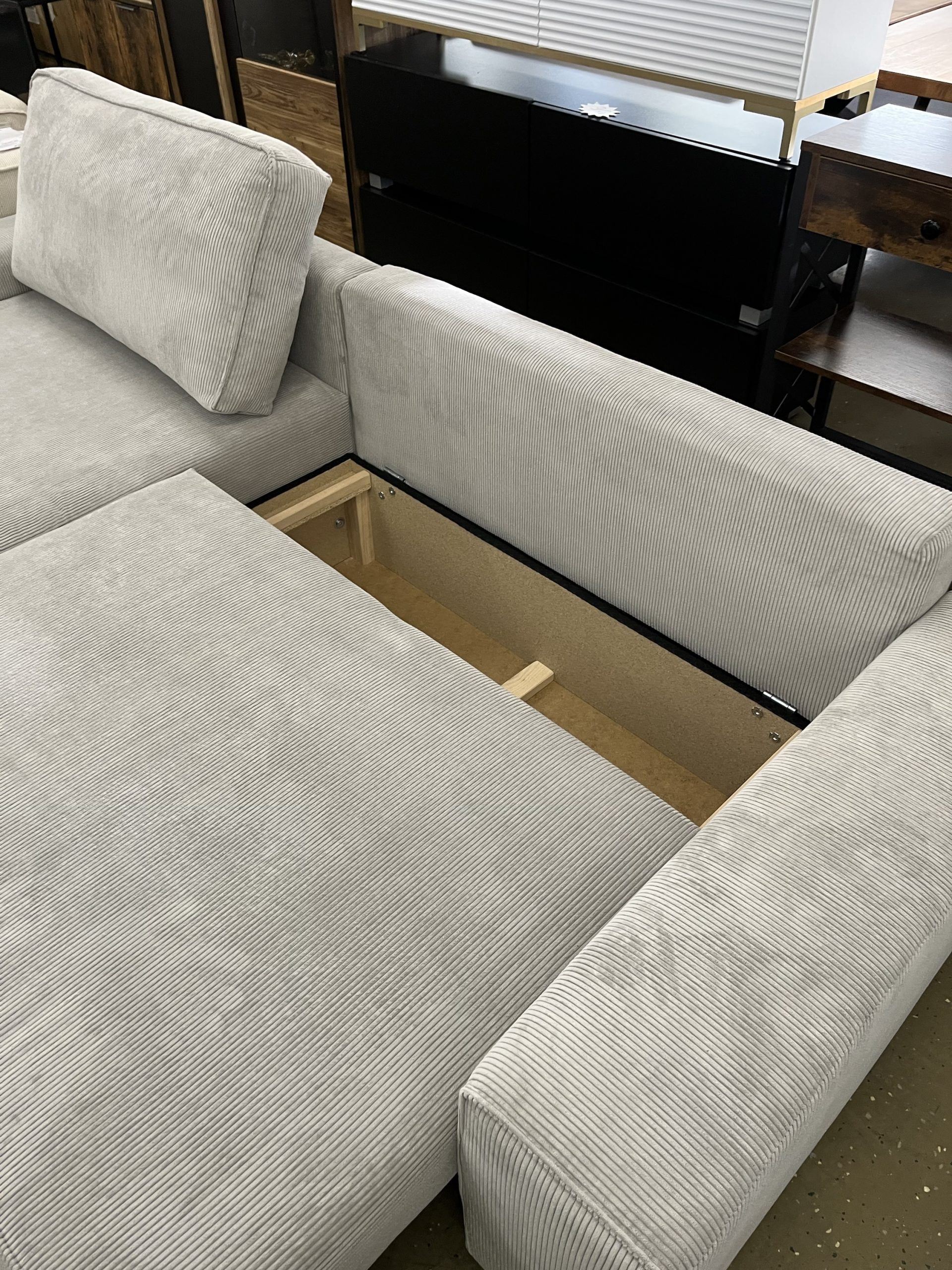 Ecksofa Schlafsofa mit Bettkasten, Couch in L-Form, Breite 245 cm – Bild 8