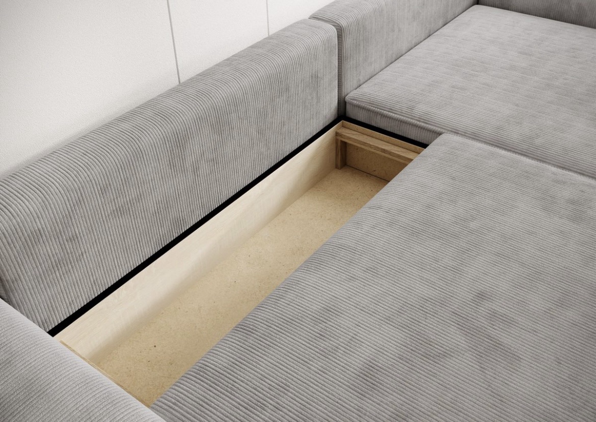 Ecksofa Schlafsofa mit Bettkasten, Couch in L-Form, Breite 245 cm – Bild 14