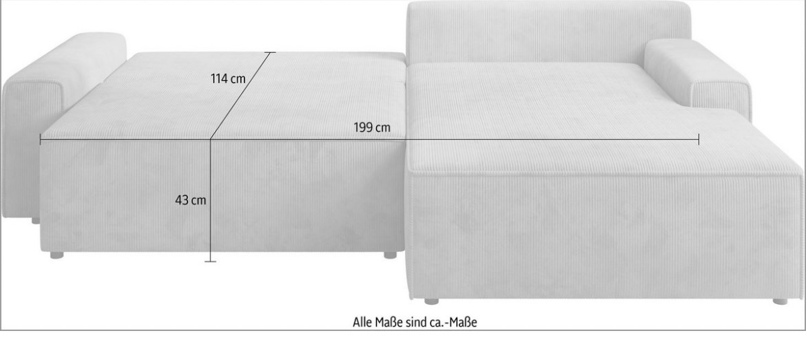 Ecksofa Schlafsofa mit Bettkasten, Couch in L-Form, Breite 245 cm – Bild 17