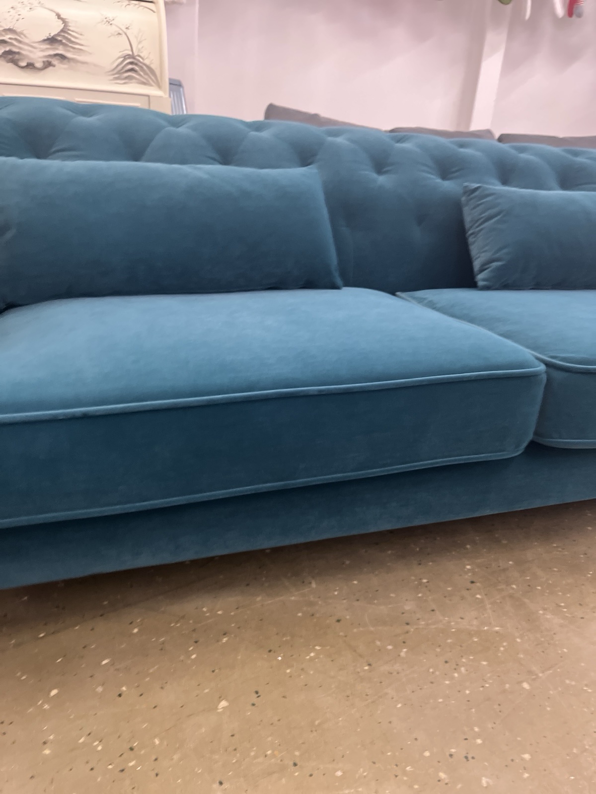 3-Sitzer-Sofa, Samt, Enteneiblau
200x90x72 cm – Bild 5