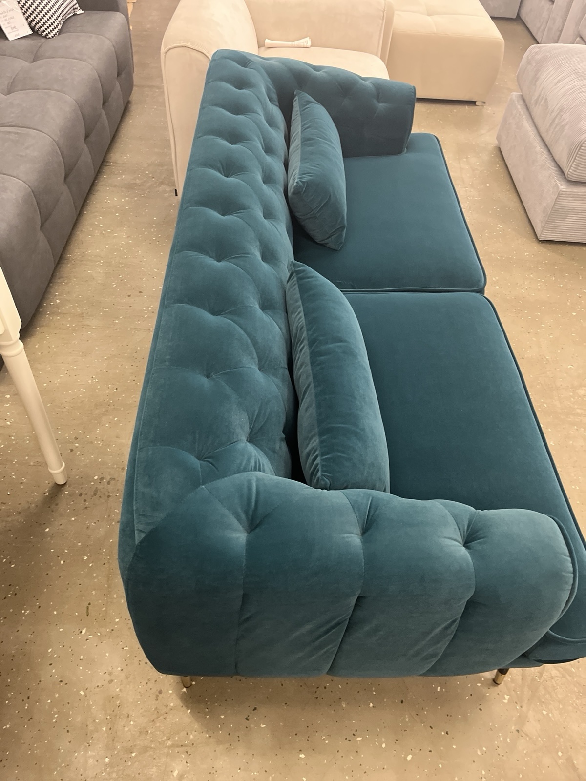3-Sitzer-Sofa, Samt, Enteneiblau
200x90x72 cm – Bild 9