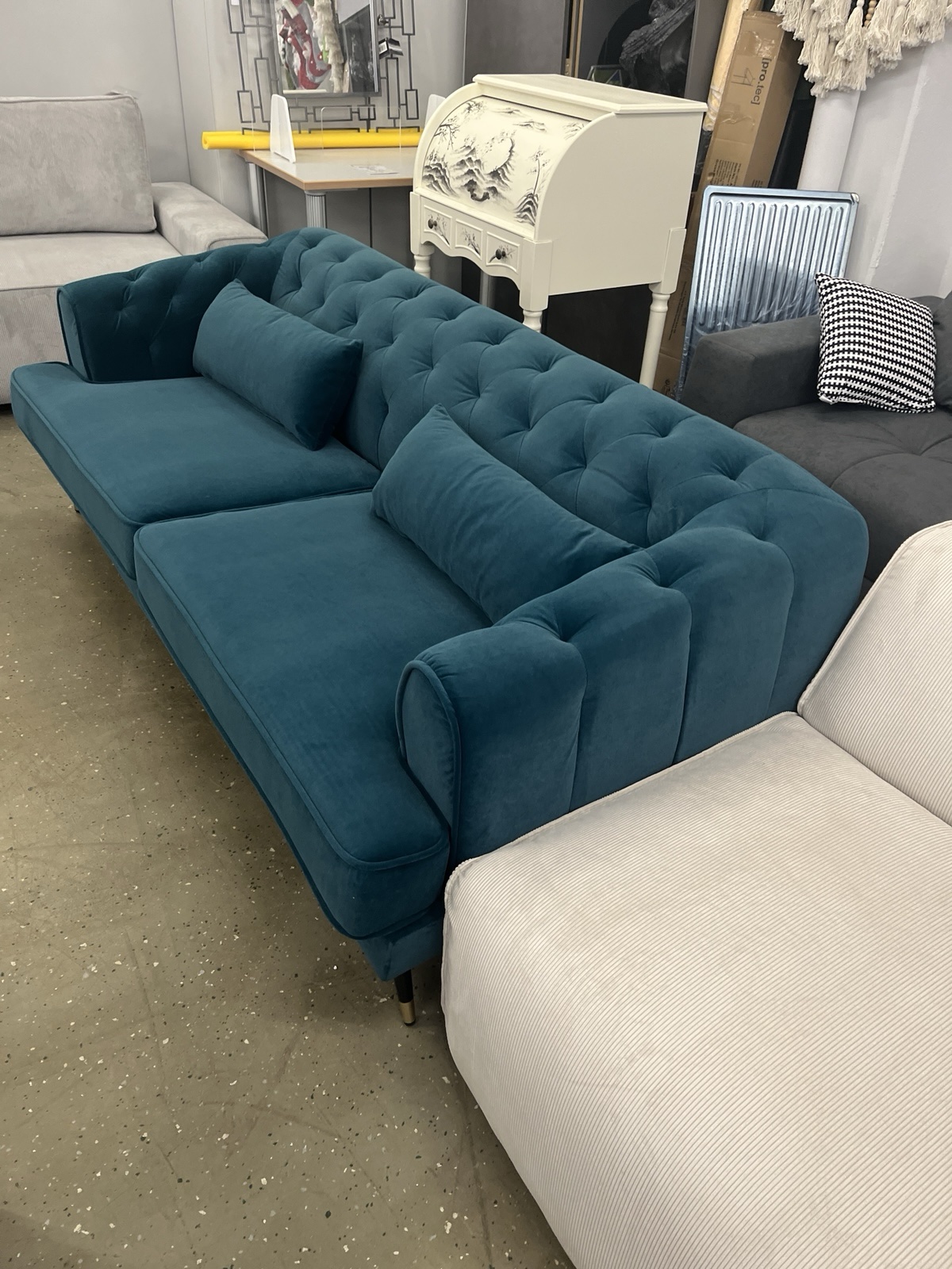 3-Sitzer-Sofa, Samt, Enteneiblau
200x90x72 cm – Bild 11
