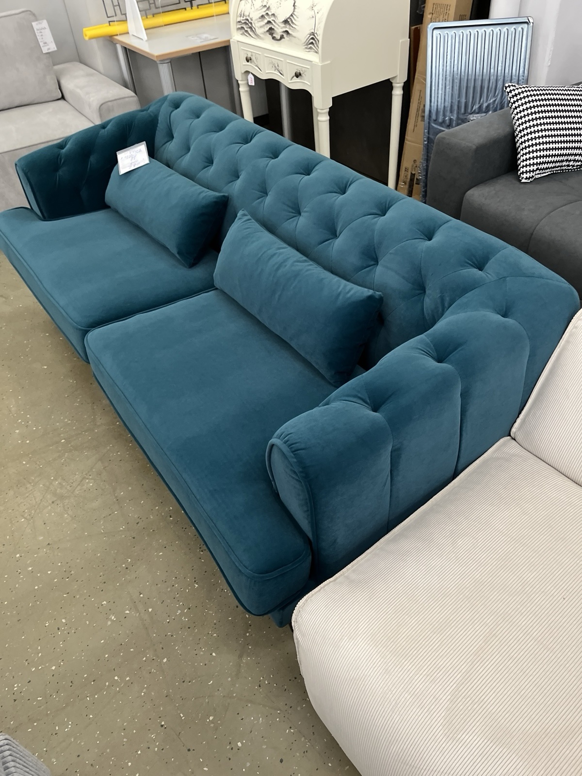 3-Sitzer-Sofa, Samt, Enteneiblau
200x90x72 cm – Bild 12