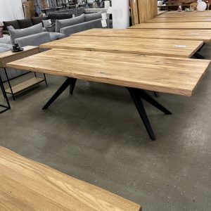 Esstisch aus Eiche Massiv mit Baumkante 280x100x75 cm 60 mm Stark gedoppelt ❗️