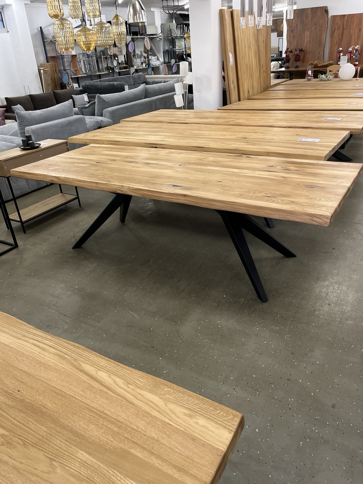 Esstisch aus Eiche Massiv mit Baumkante 280x100x75 cm 60 mm Stark gedoppelt ❗️