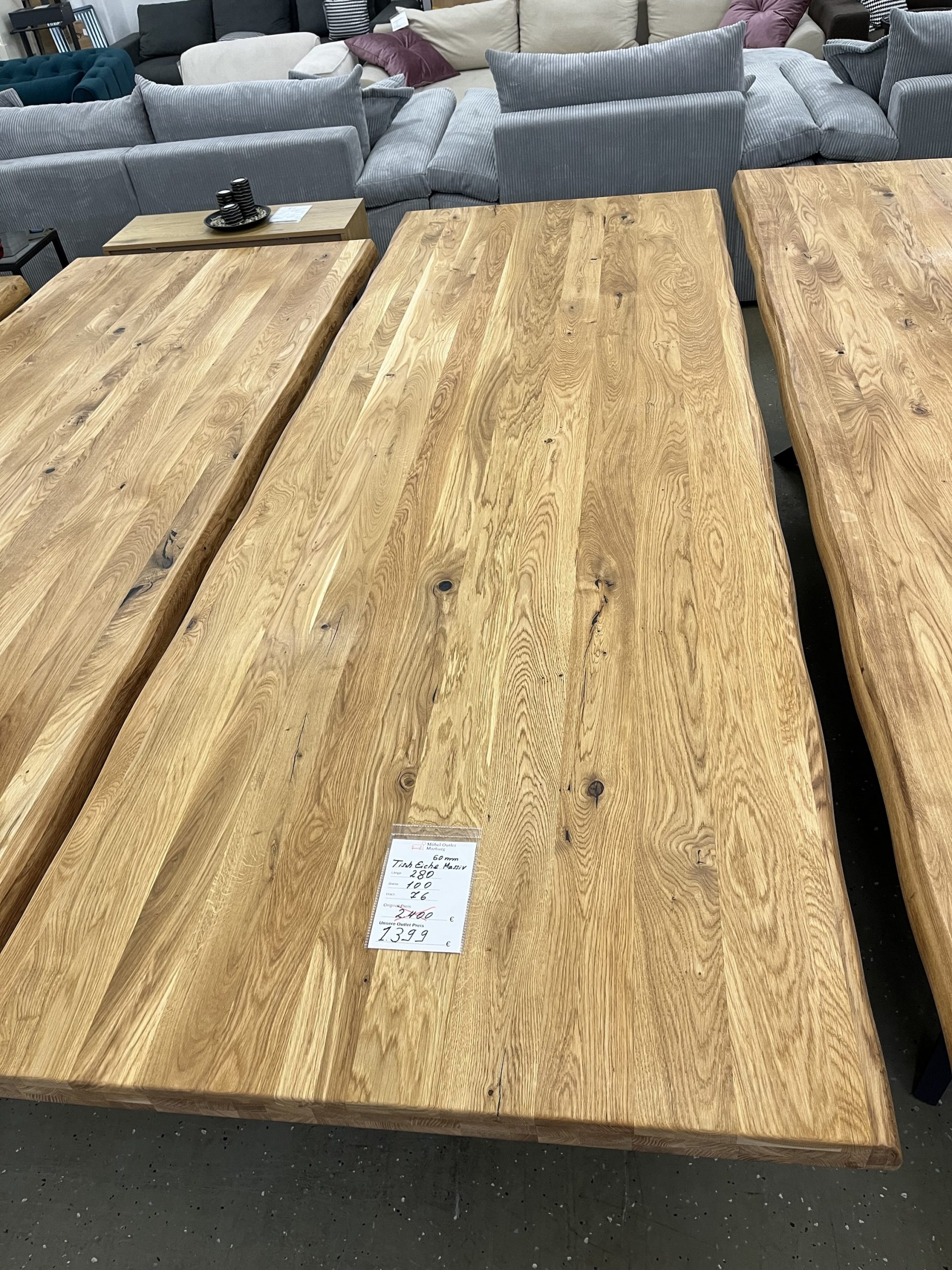 Esstisch aus Eiche Massiv mit Baumkante 280x100x75 cm 60 mm Stark gedoppelt ❗️ – Bild 15