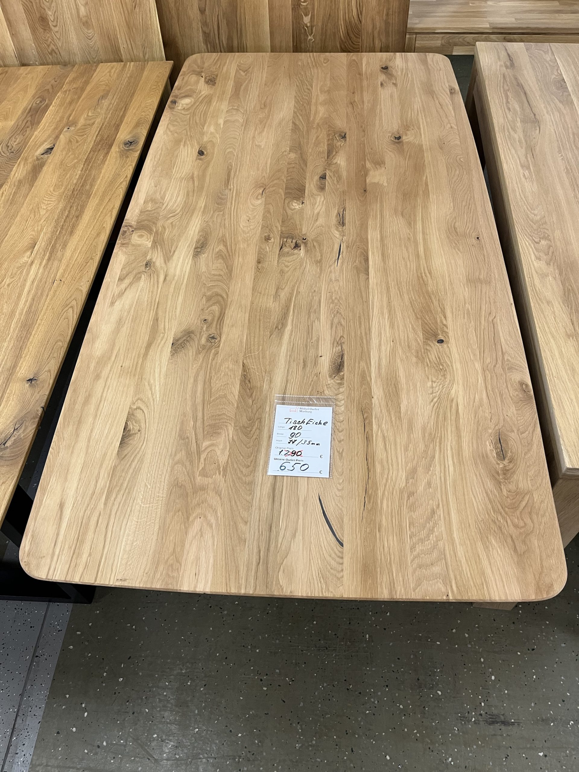 Esstisch aus Eiche Massiv 180x90x75 cm 30 mm Stark – Bild 2