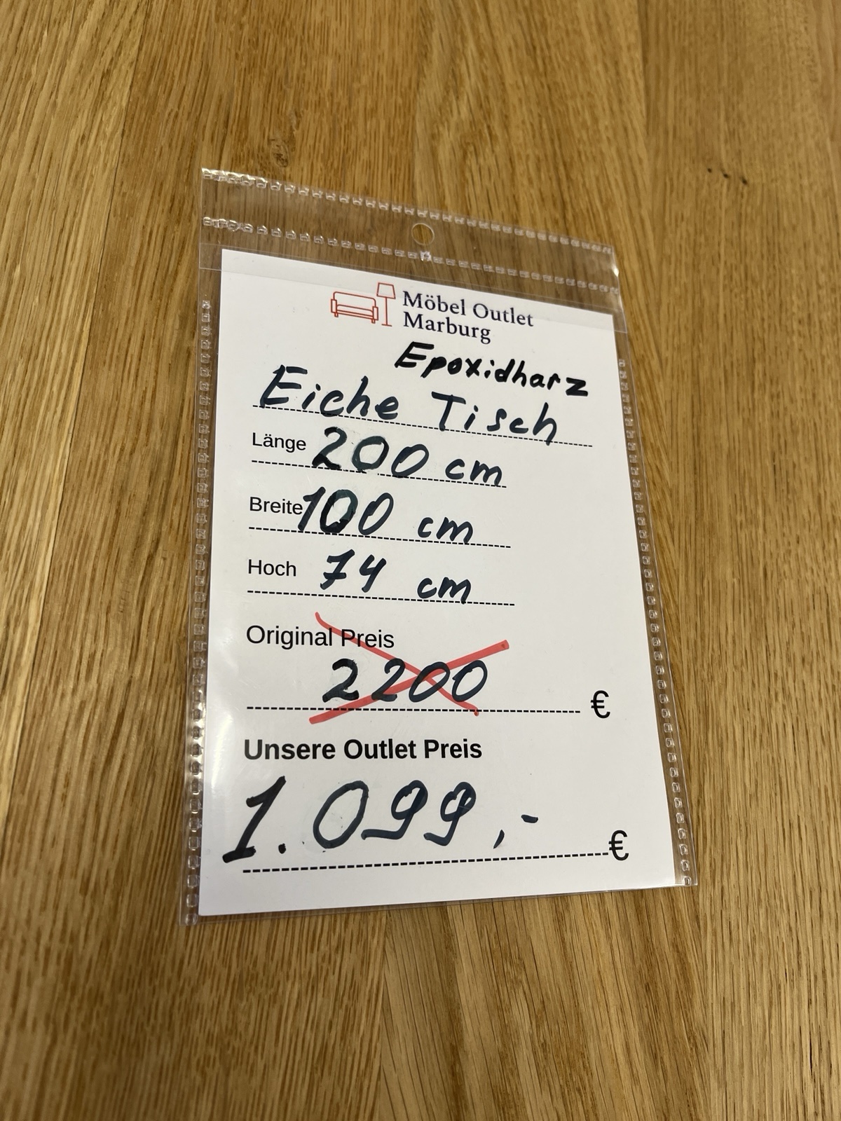 Esstisch Tisch + Massivholz Eiche 200x100x75 Epoxidharz mit Stern / Doppel X und U Gestell – Bild 15