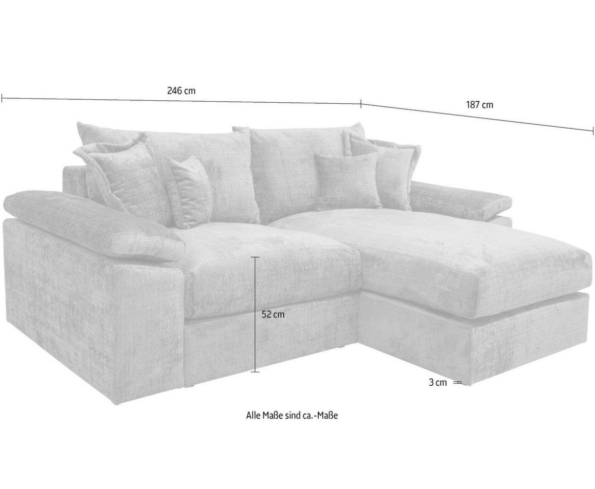 Ecksofa Mega-Sofa, XL L-Form, B: 246 cm
Bezug: Chenille-Struktur – Bild 11