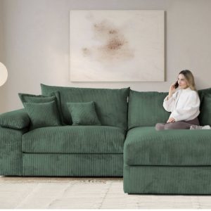 Ecksofa Mega-Sofa, Cord Federkern XXL
L-Form B: 303 cm
