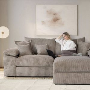 Ecksofa Mega-Sofa, Cord Federkern XL L-
Form, B: 246 cm