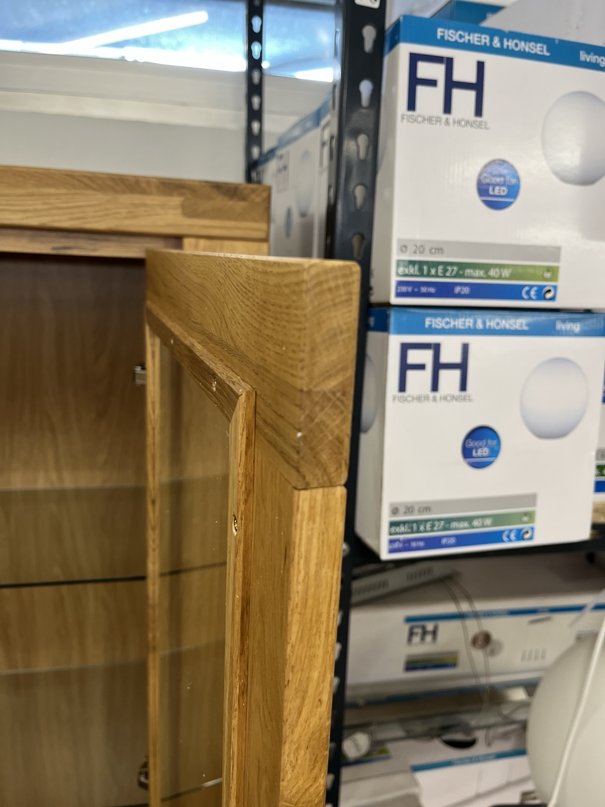 Vitrine Doppelvitrine + Soft-Cose 200x109 cm Front Massivholz Eiche 599€ – Bild 5