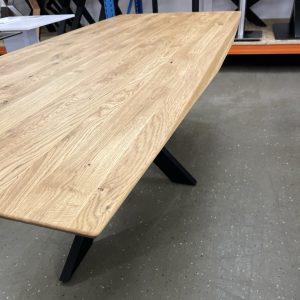 Esstisch aus Wildeiche Massiv Vollholz mit Schweizerkante 200x100x75 cm 40 mm Stark Gedoppelte Plate